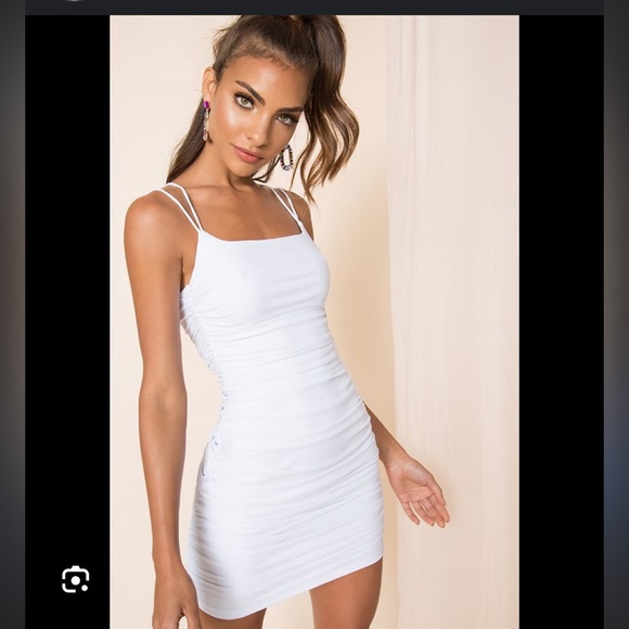 Superdown Lisa Ruched Spaghetti Strap Slip Mini Dress - Picture 1 of 13